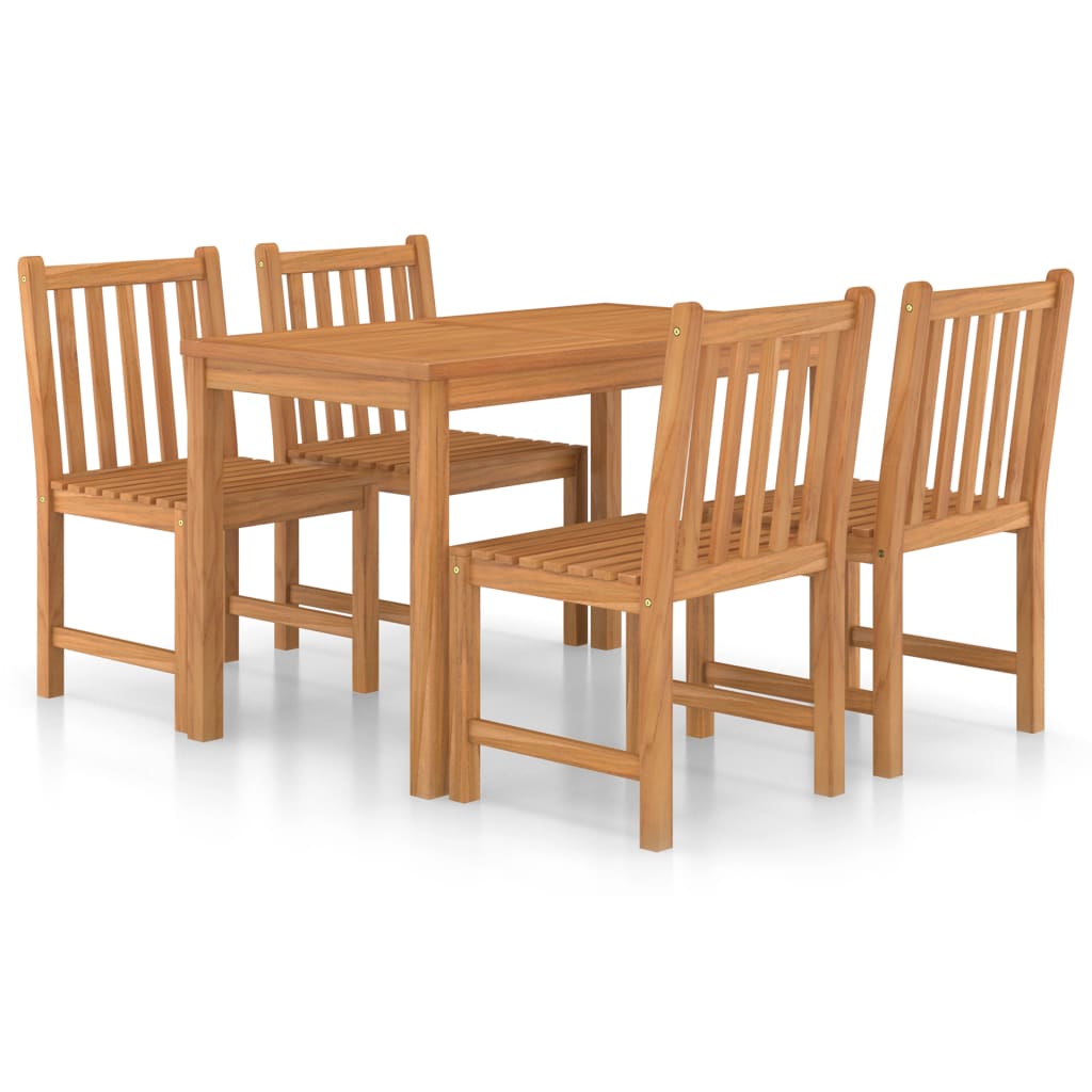 Vrtni blagovaonski set od 5 dijelova 120 x 70 cm masivno tikovino drvo