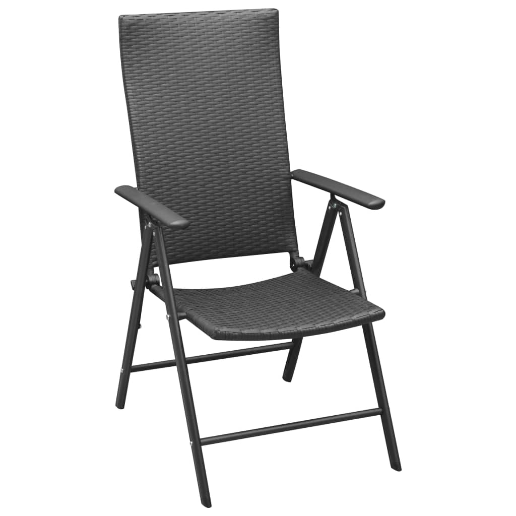 7-dijelni vrtni blagovaonski set crni