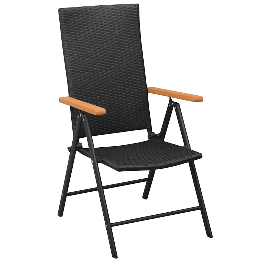 7-dijelni vrtni blagovaonski set crno-smeđi Crna Dužina stola 150 cm