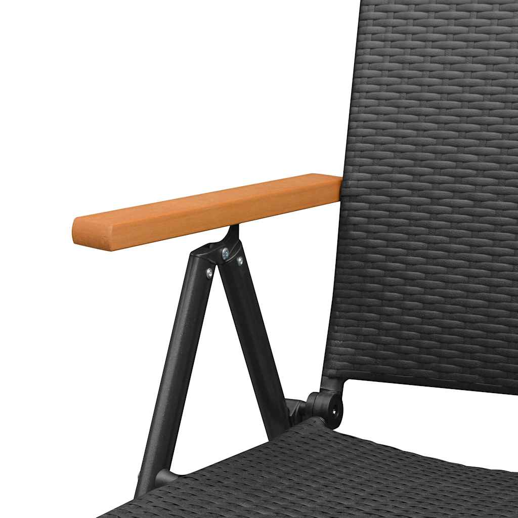 7-dijelni vrtni blagovaonski set crno-smeđi Crna Dužina stola 150 cm