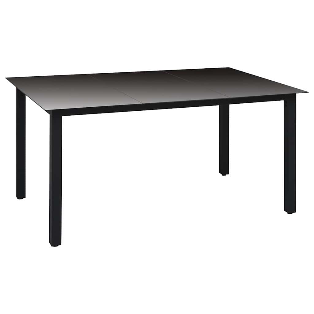 7-dijelni vrtni blagovaonski set crno-smeđi Crna Dužina stola 150 cm