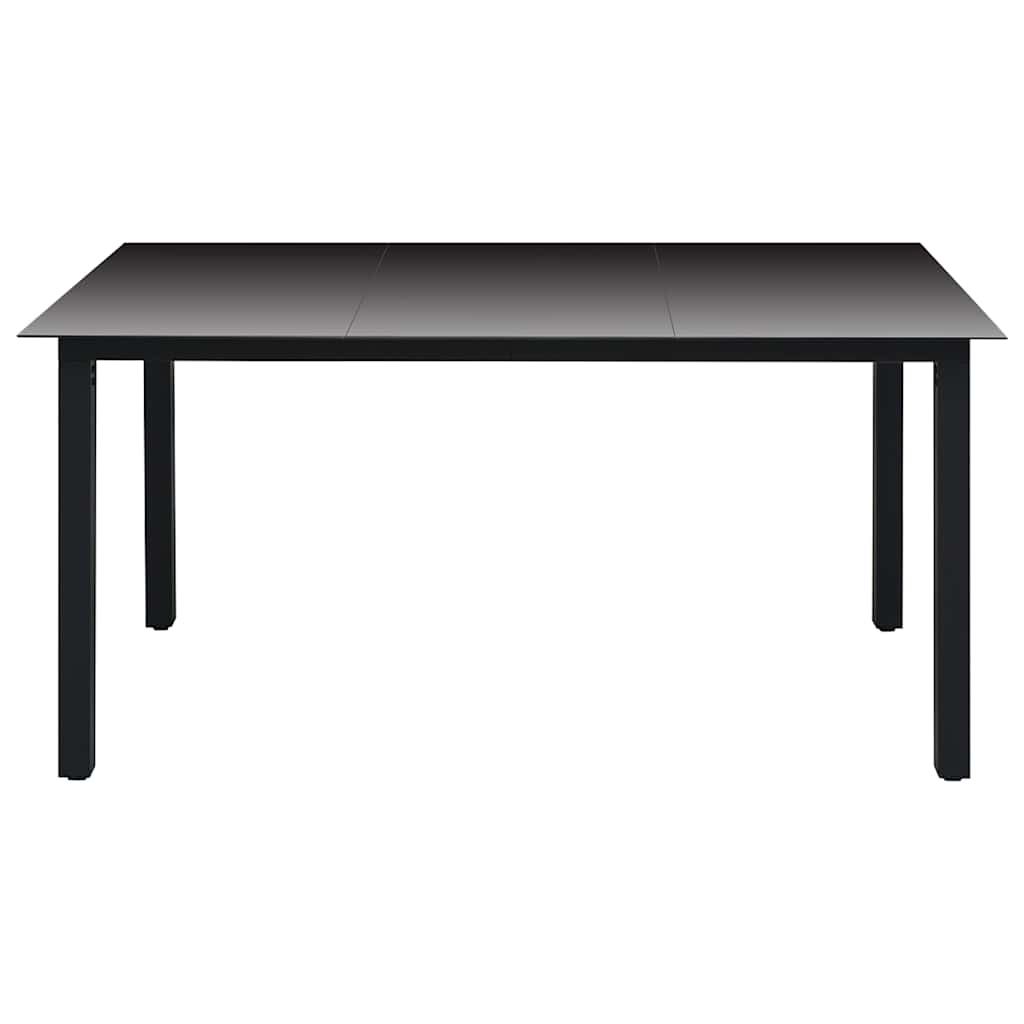 7-dijelni vrtni blagovaonski set crno-smeđi Crna Dužina stola 150 cm