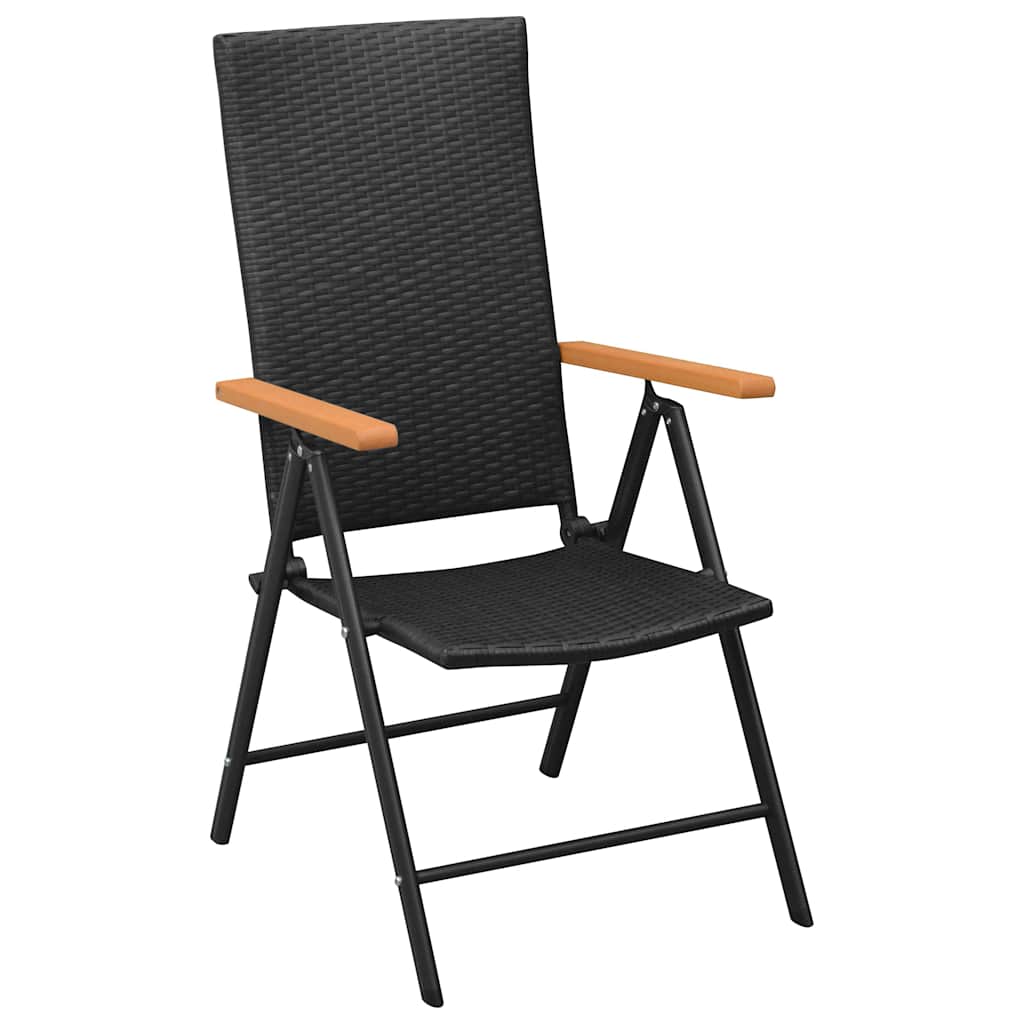 5-dijelni vrtni blagovaonski set crno-smeđi Crna Dužina stola 150 cm