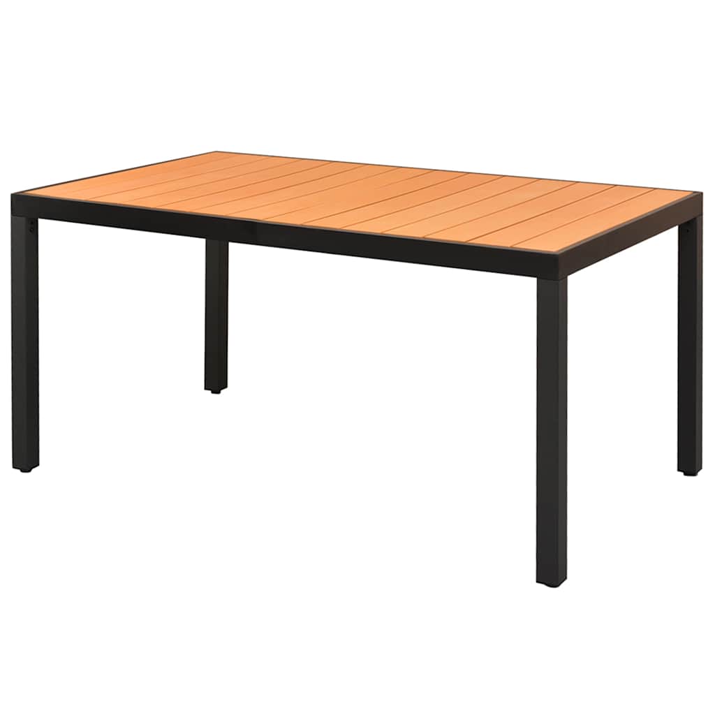 5-dijelni vrtni blagovaonski set od PVC ratana crno-smeđi Crna Dužina stola 150 cm