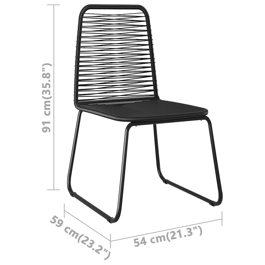 5-dijelni vrtni blagovaonski set od PVC ratana crno-smeđi Crna Dužina stola 150 cm