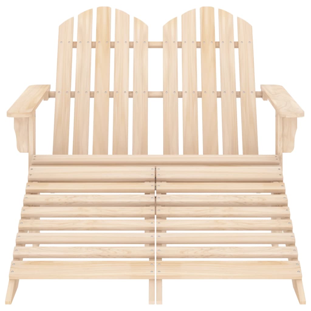 Vrtni dvosjed Adirondack od jelovine s otomanom