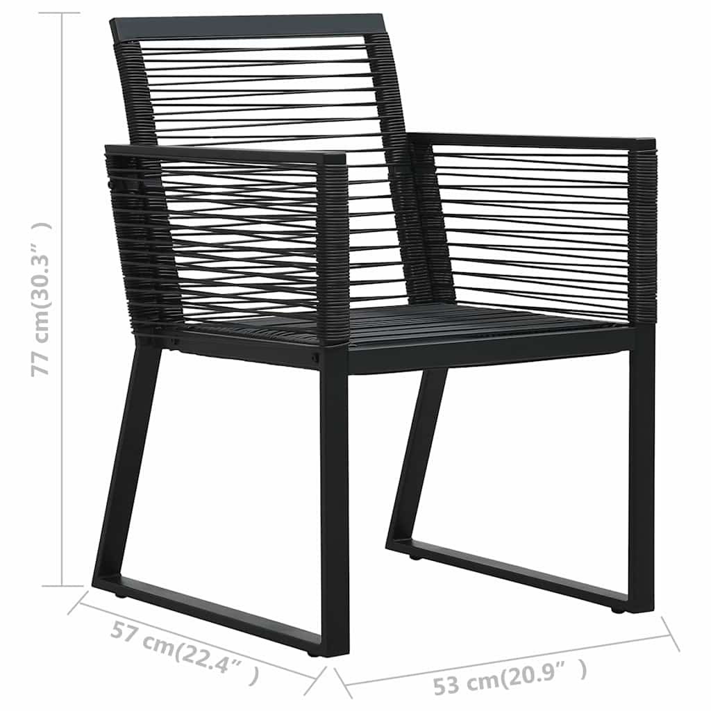 7-dijelni vrtni blagovaonski set od PVC ratana crni Crna Dužina stola 150 cm