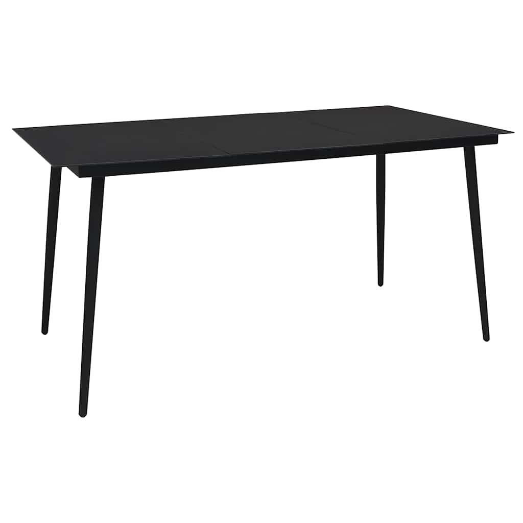 7-dijelni vrtni blagovaonski set od PVC ratana crni Crna Dužina stola 150 cm