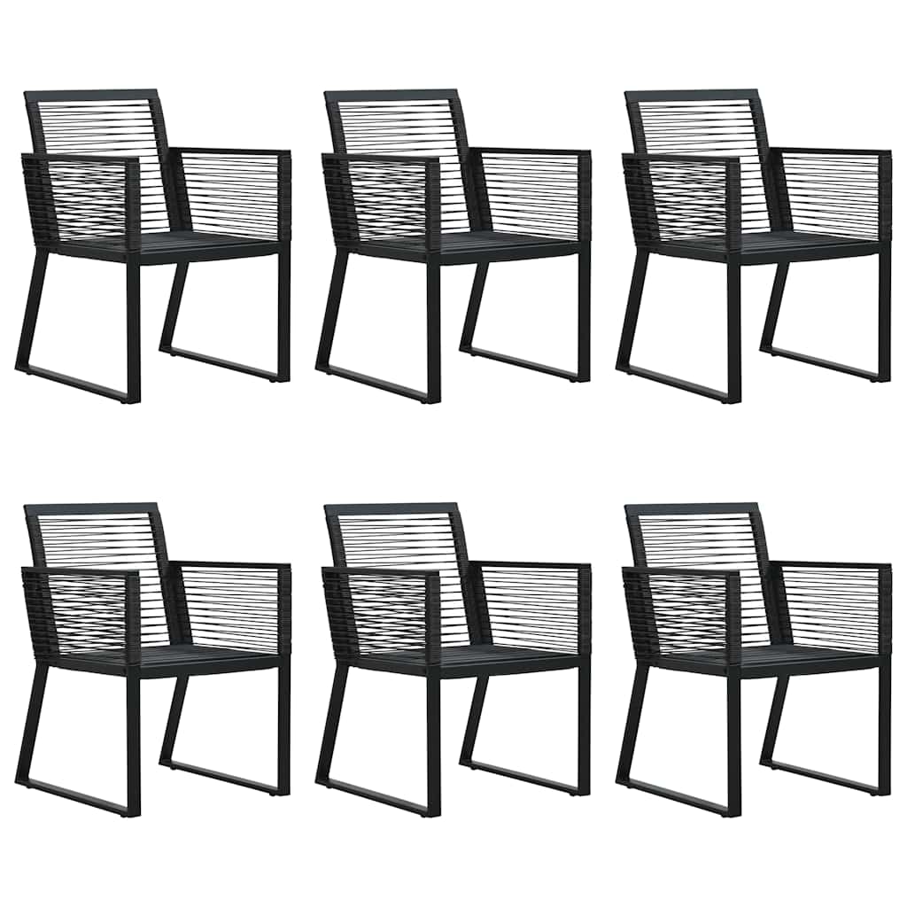 7-dijelni vrtni blagovaonski set od PVC ratana crni Crna Dužina stola 150 cm