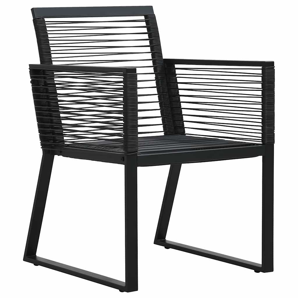 7-dijelni vrtni blagovaonski set od PVC ratana crni Crna Dužina stola 150 cm