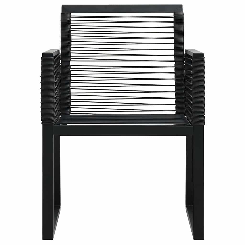 7-dijelni vrtni blagovaonski set od PVC ratana crni Crna Dužina stola 150 cm
