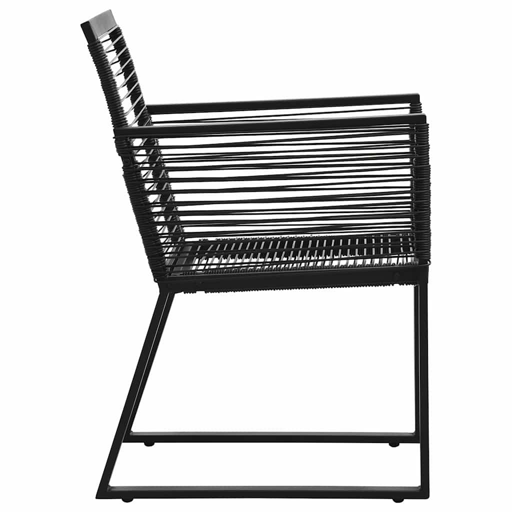 7-dijelni vrtni blagovaonski set od PVC ratana crni Crna Dužina stola 150 cm
