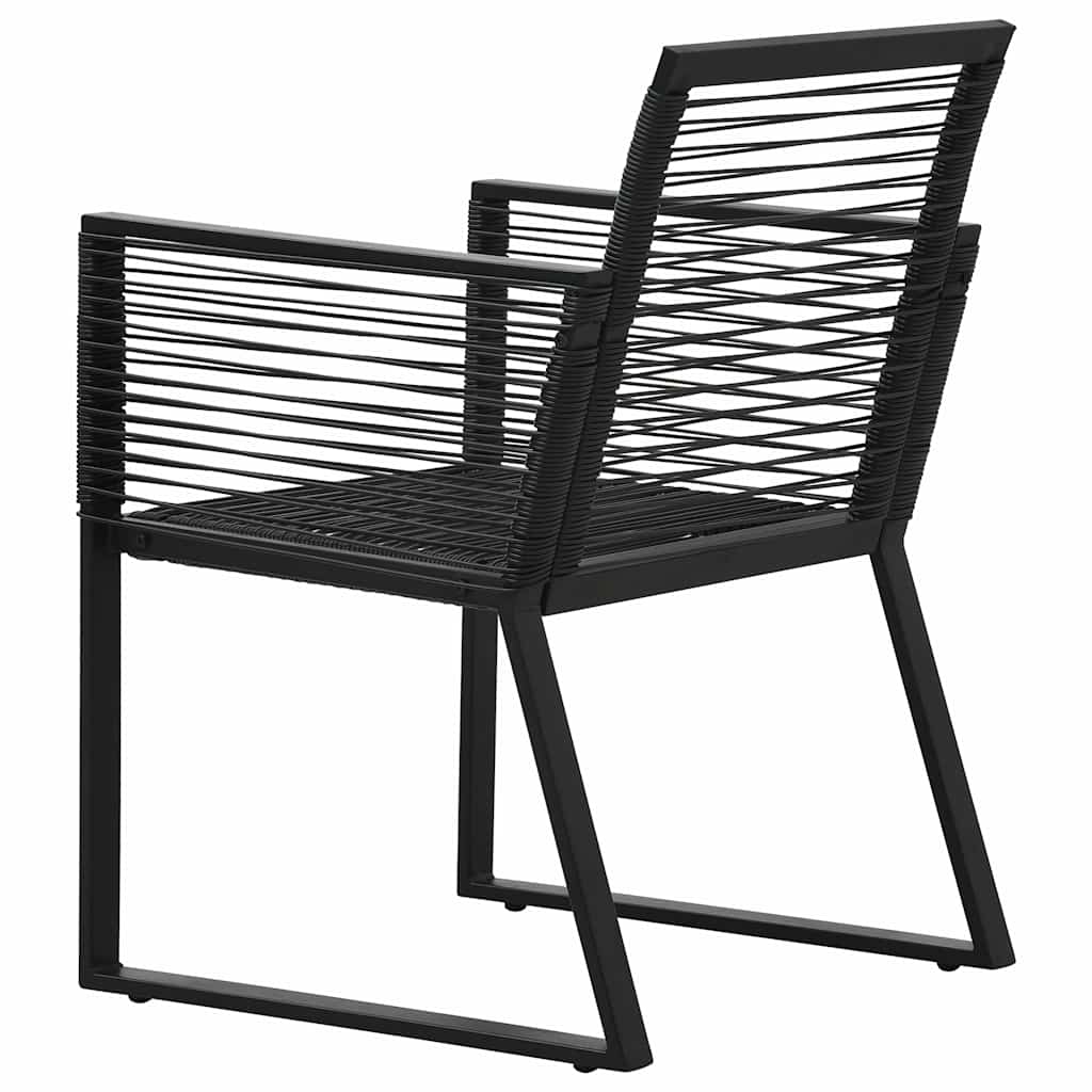 7-dijelni vrtni blagovaonski set od PVC ratana crni Crna Dužina stola 150 cm