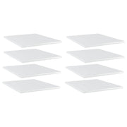 Police za knjige 8 kom visoki sjaj bijele 40x50x1,5 cm drvene