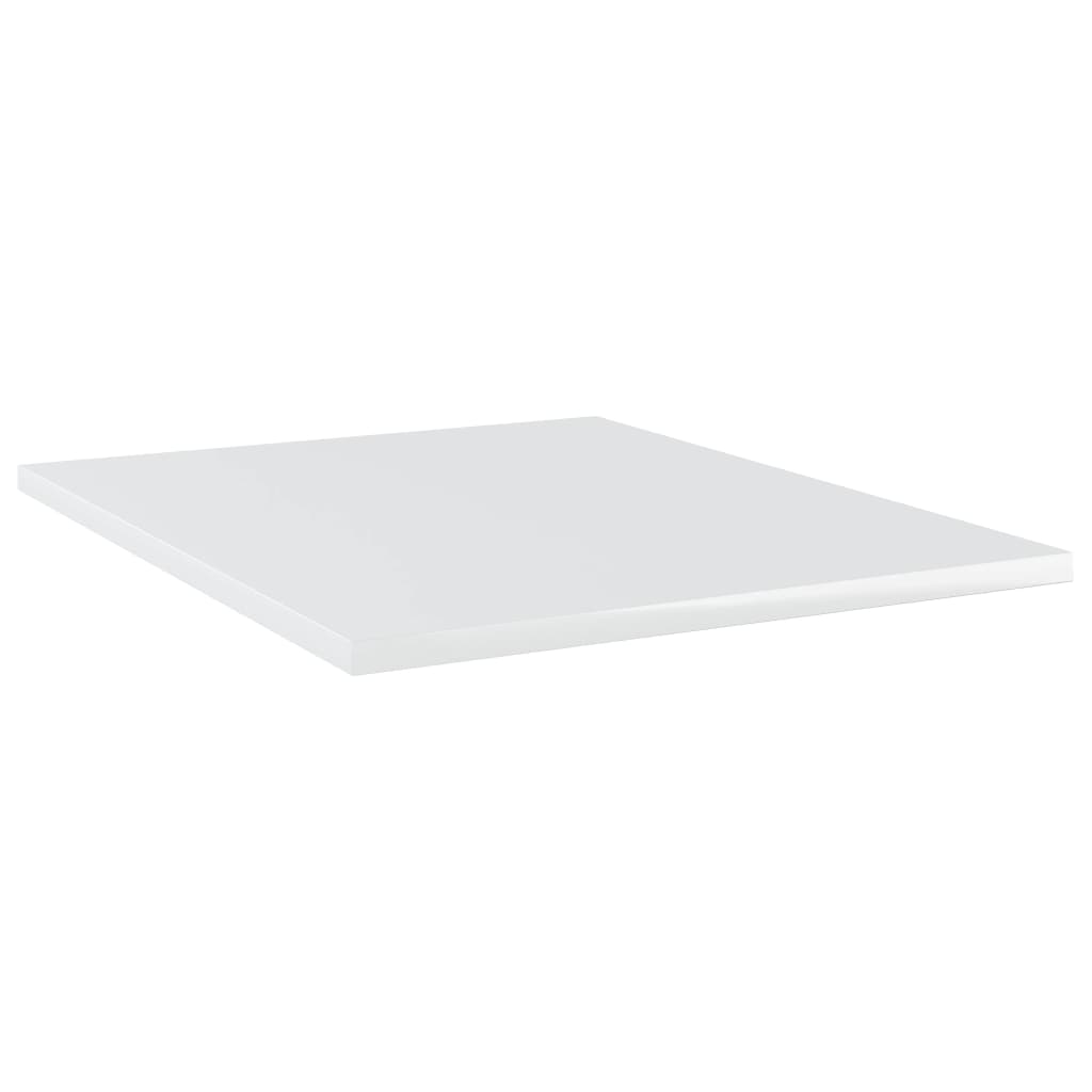Police za knjige 8 kom visoki sjaj bijele 40x50x1,5 cm drvene