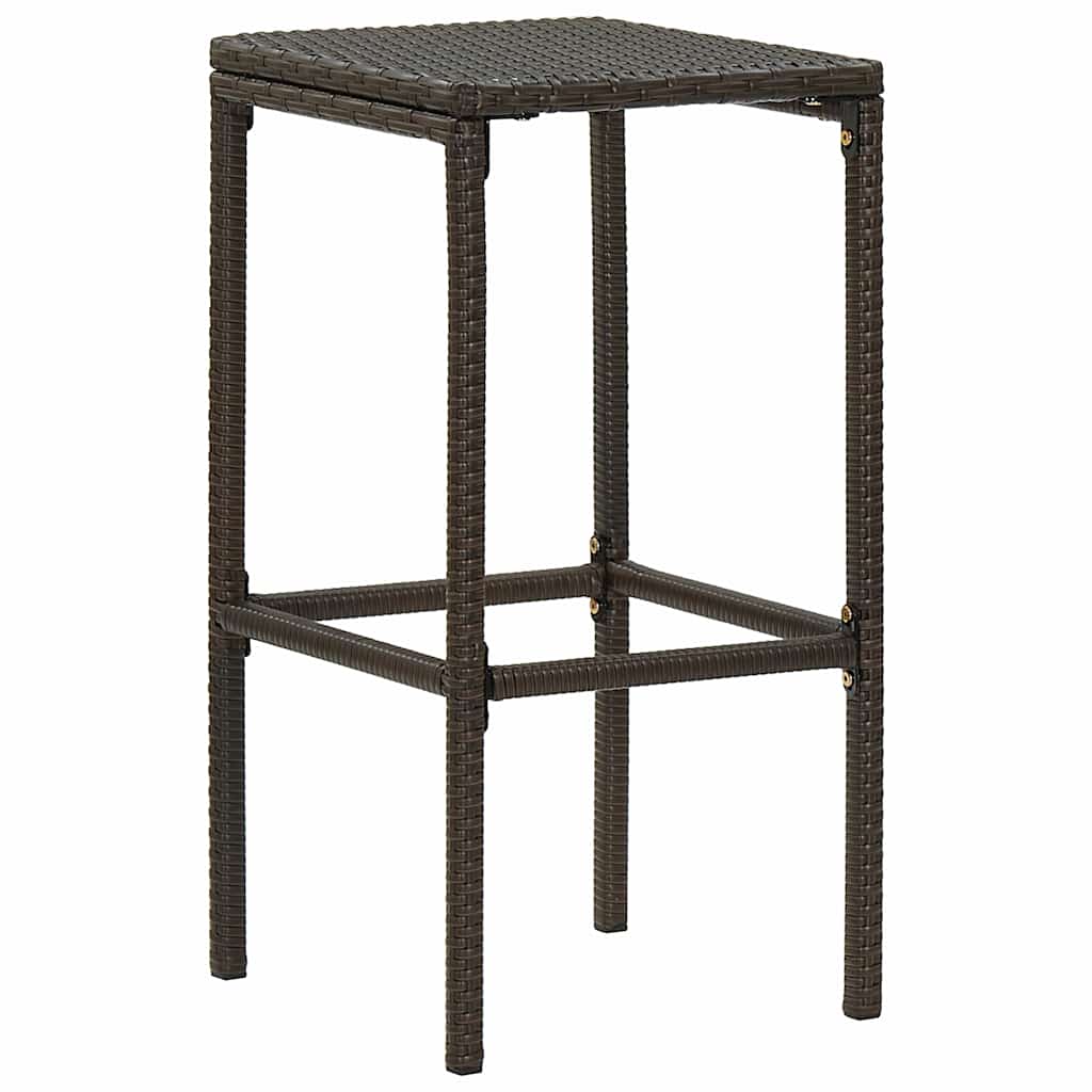 5-dijelni vrtni barski set od poliratana s jastucima smeđi Smeđa 100 cm table length
