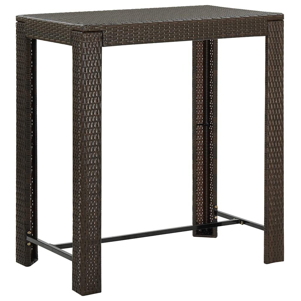 5-dijelni vrtni barski set od poliratana s jastucima smeđi Smeđa 100 cm table length