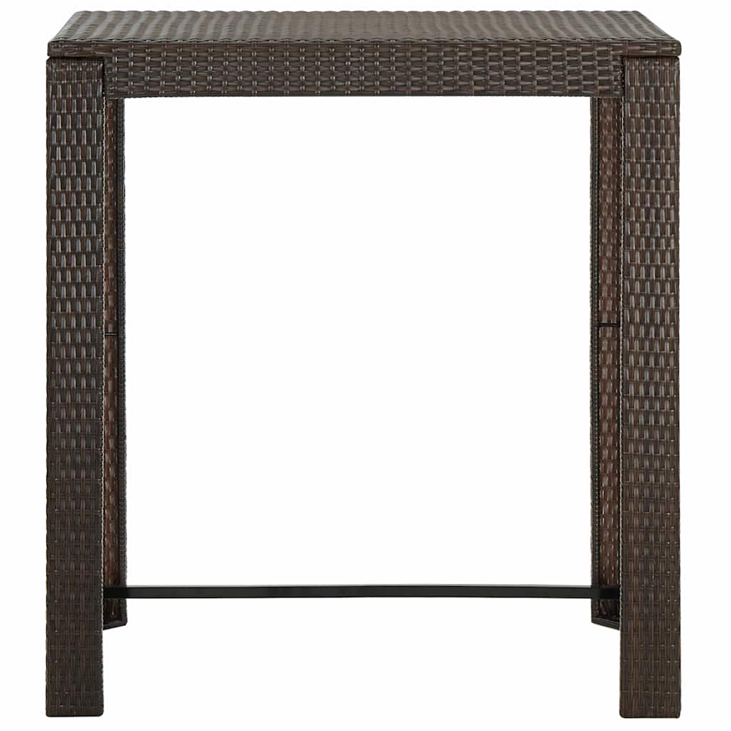 5-dijelni vrtni barski set od poliratana s jastucima smeđi Smeđa 100 cm table length