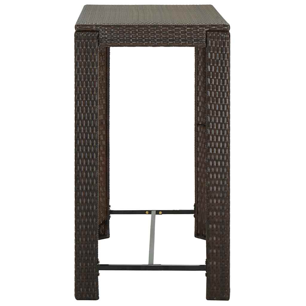 5-dijelni vrtni barski set od poliratana s jastucima smeđi Smeđa 100 cm table length