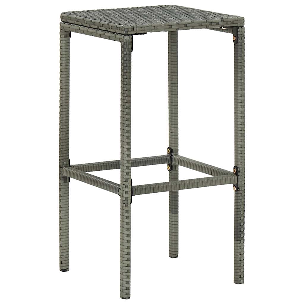 7-dijelni vrtni barski set od poliratana s jastucima sivi Siva 100 cm table length