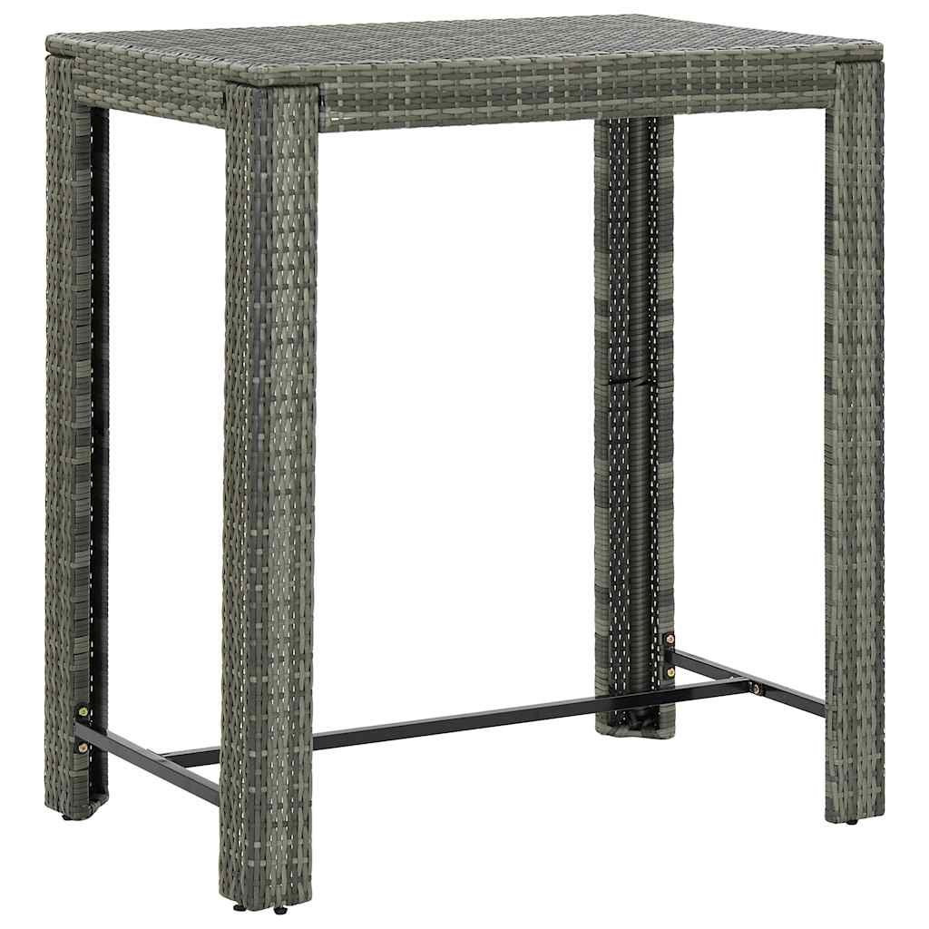 7-dijelni vrtni barski set od poliratana s jastucima sivi Siva 100 cm table length