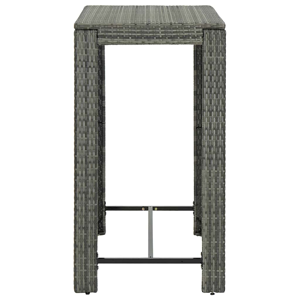 7-dijelni vrtni barski set od poliratana s jastucima sivi Siva 100 cm table length