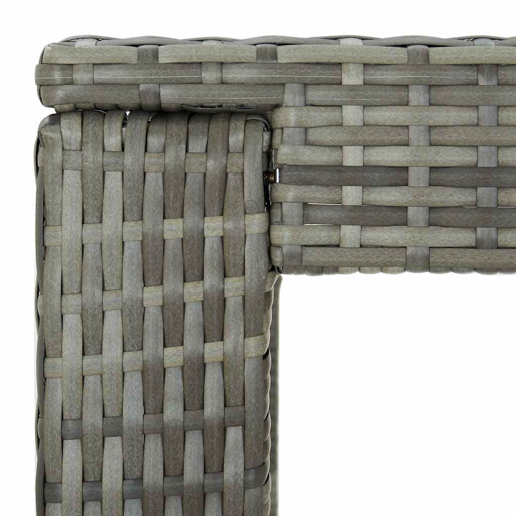 7-dijelni vrtni barski set od poliratana s jastucima sivi Siva 100 cm table length