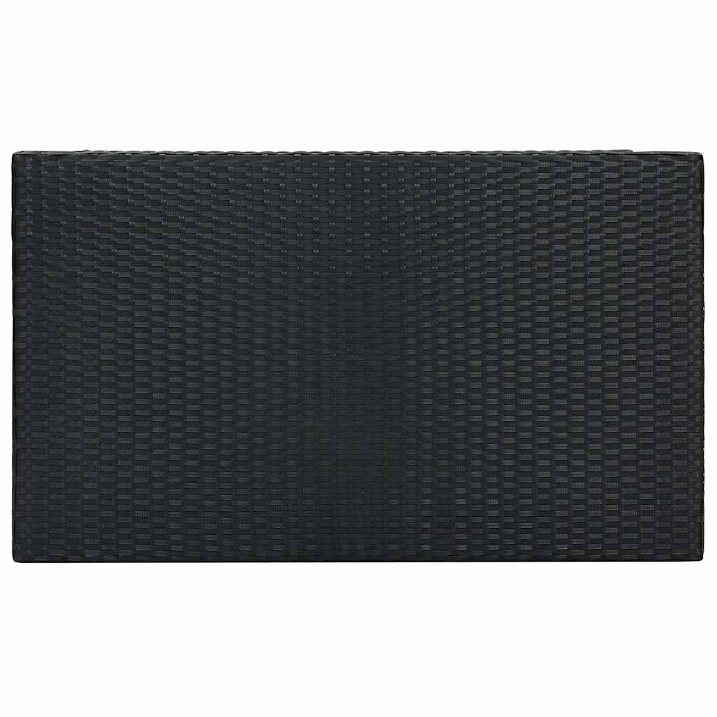7-dijelni vrtni barski set od poliratana s jastucima crni Crna 100 cm table length