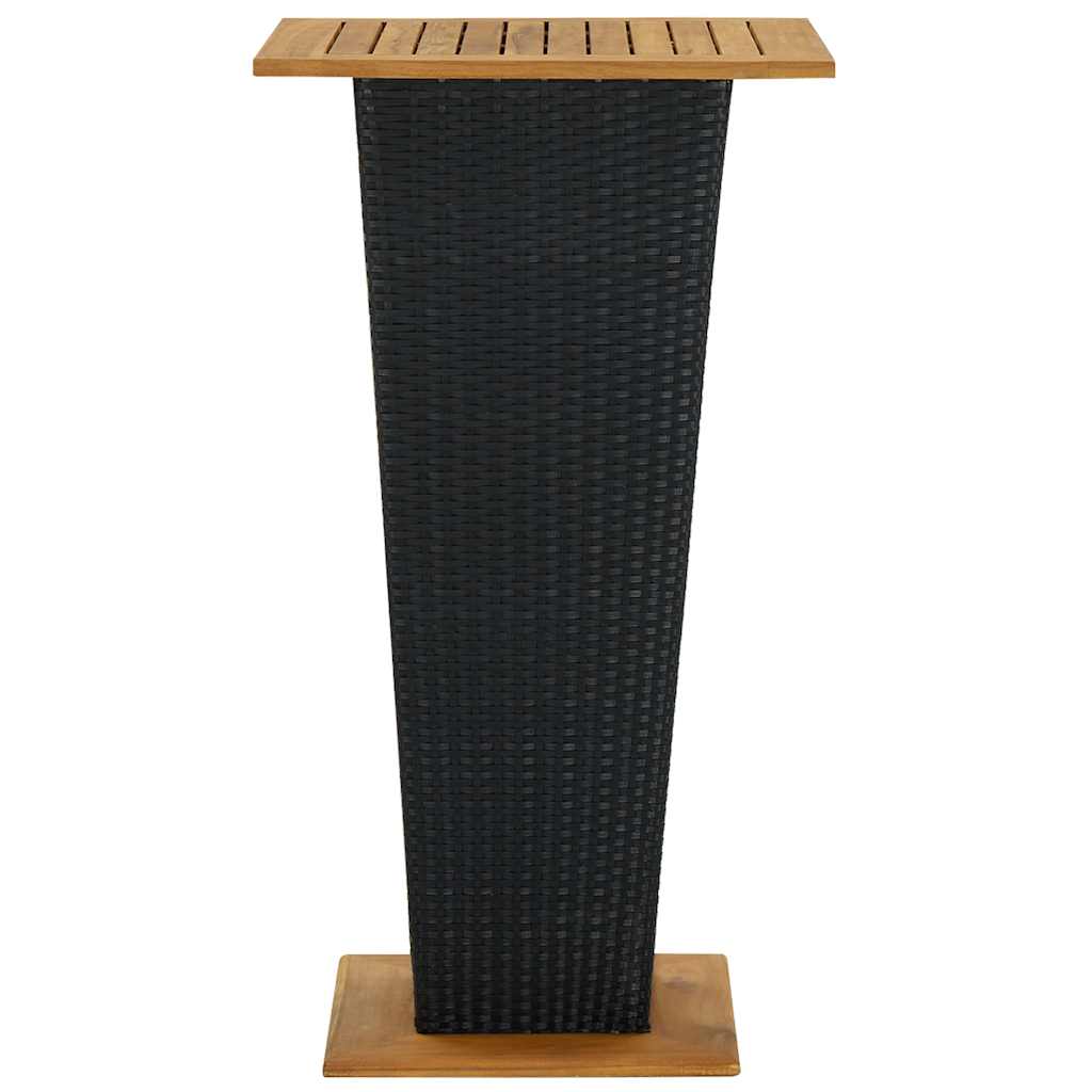 3-dijelni vrtni barski set od poliratana s jastucima crni Crna 60 cm table length