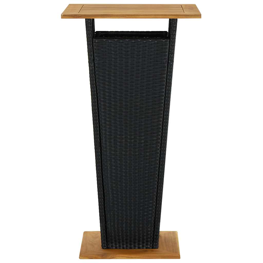 3-dijelni vrtni barski set od poliratana s jastucima crni Crna 60 cm table length