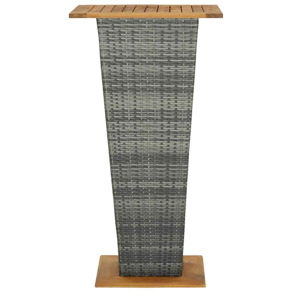 3-dijelni vrtni barski set od poliratana s jastucima sivi Siva 60 cm table length