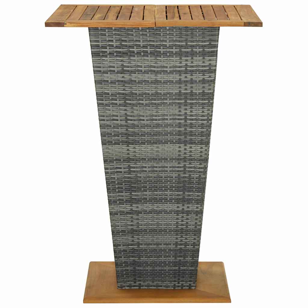 5-dijelni vrtni barski set od poliratana s jastucima sivi Siva 80 cm table length