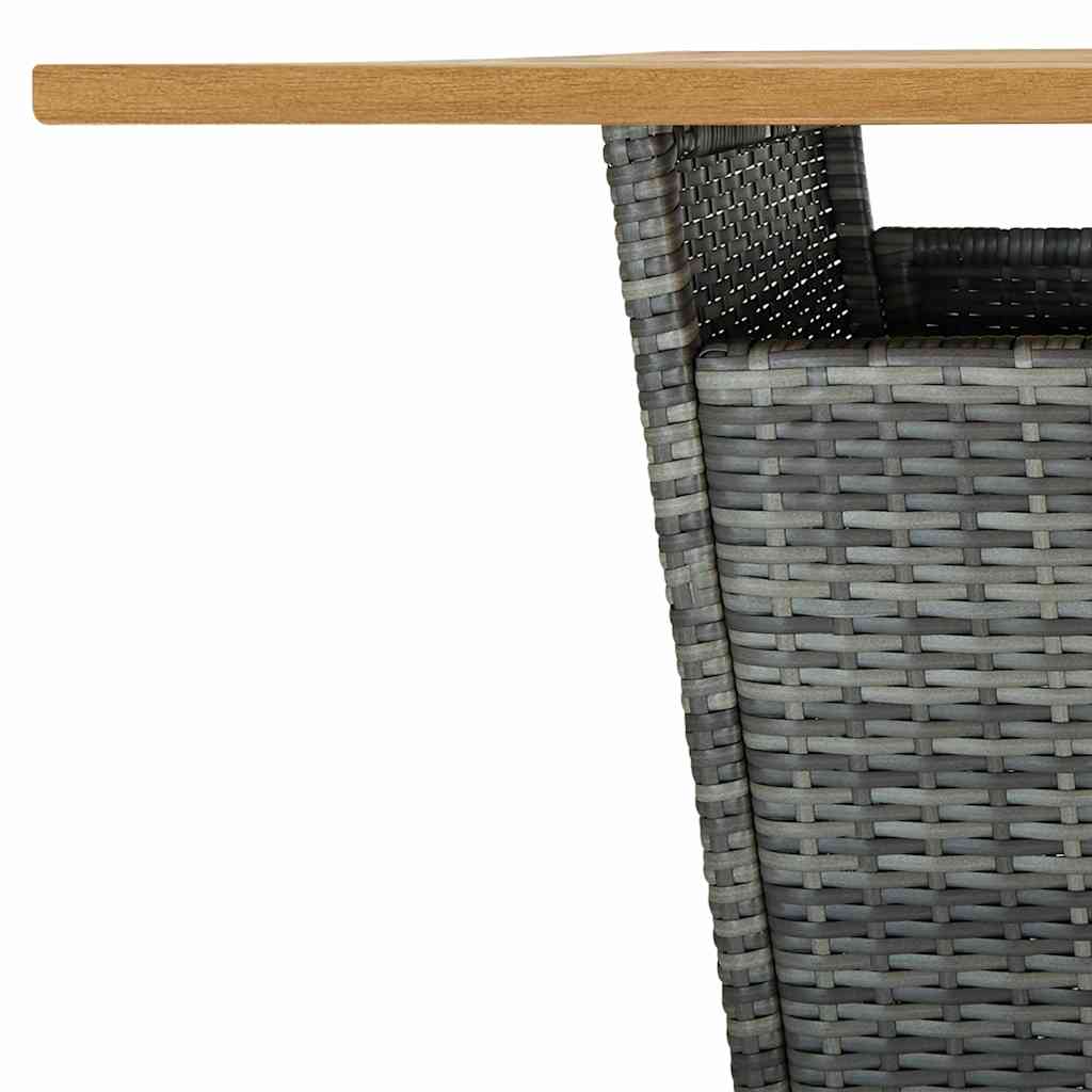 5-dijelni vrtni barski set od poliratana s jastucima sivi Siva 80 cm table length