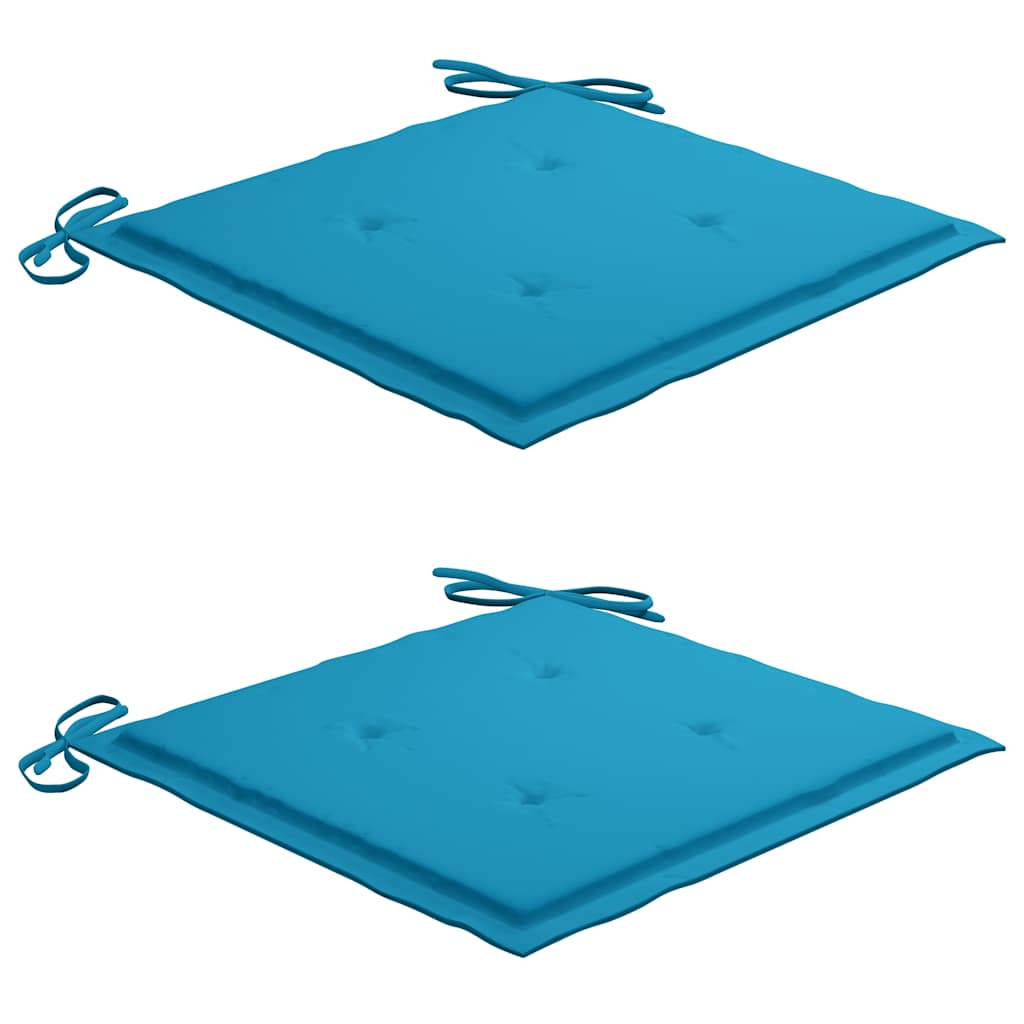 Vrtne stolice s plavim jastucima 2 kom od masivne tikovine Plava