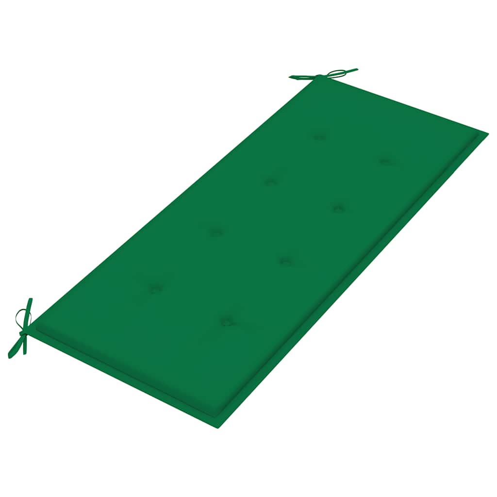 Složiva vrtna klupa s jastukom 128,5 cm od masovne tikovine Zelena 120 cm
