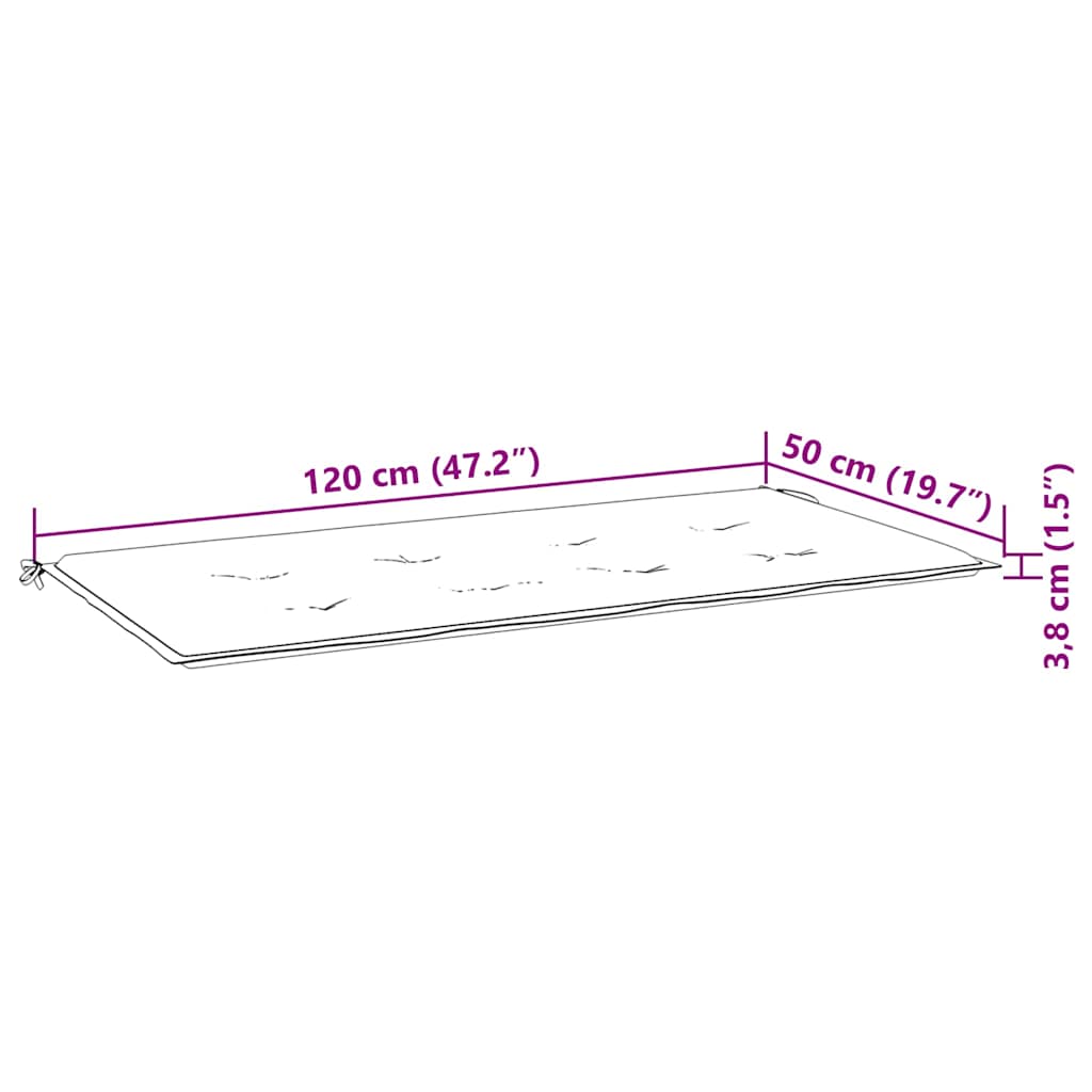 Složiva vrtna klupa s jastukom 128,5 cm od masovne tikovine Zelena 120 cm