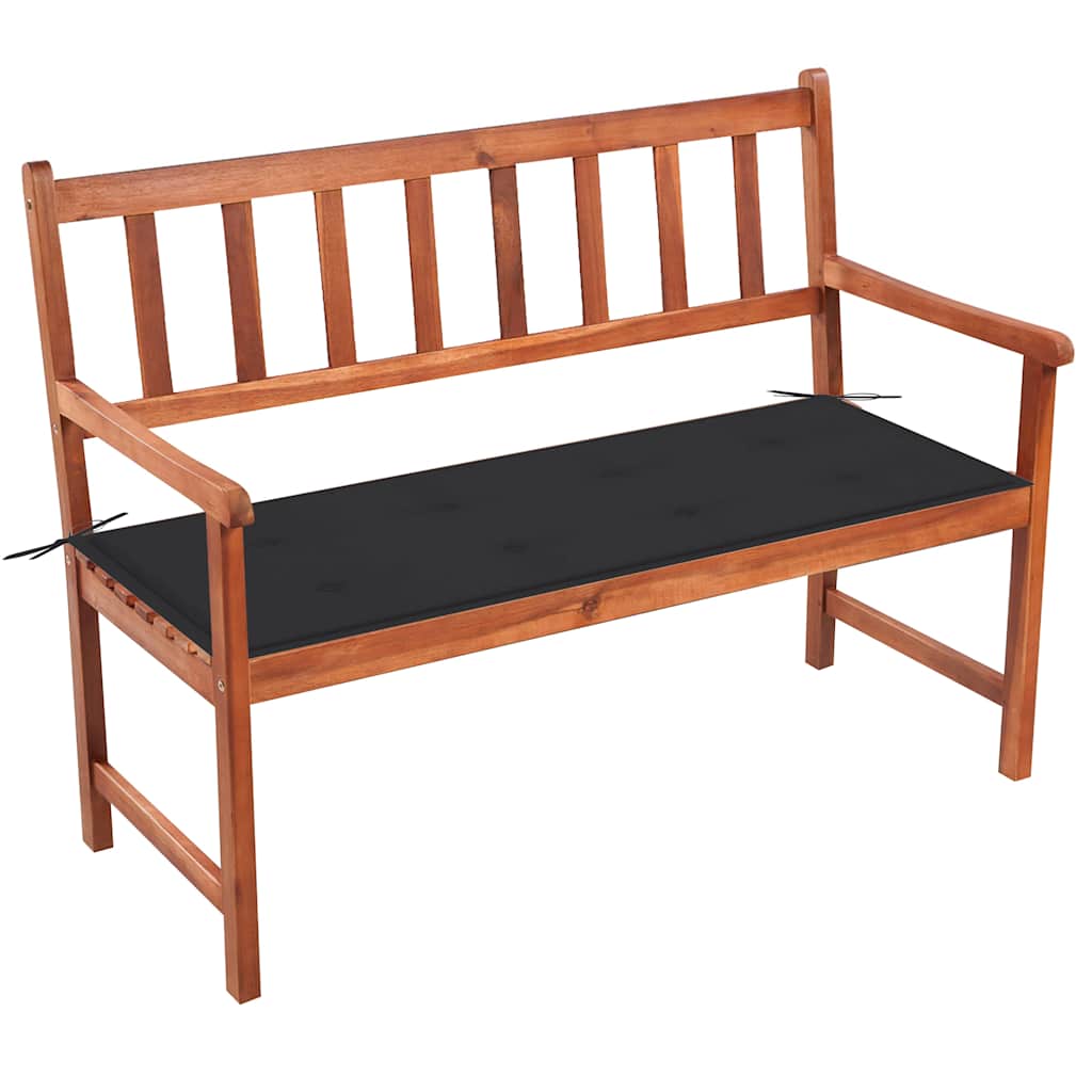 Vrtna klupa s jastukom 120 cm od masivnog bagremovog drva Antracitno siva 120 x 50 x 4 cm
