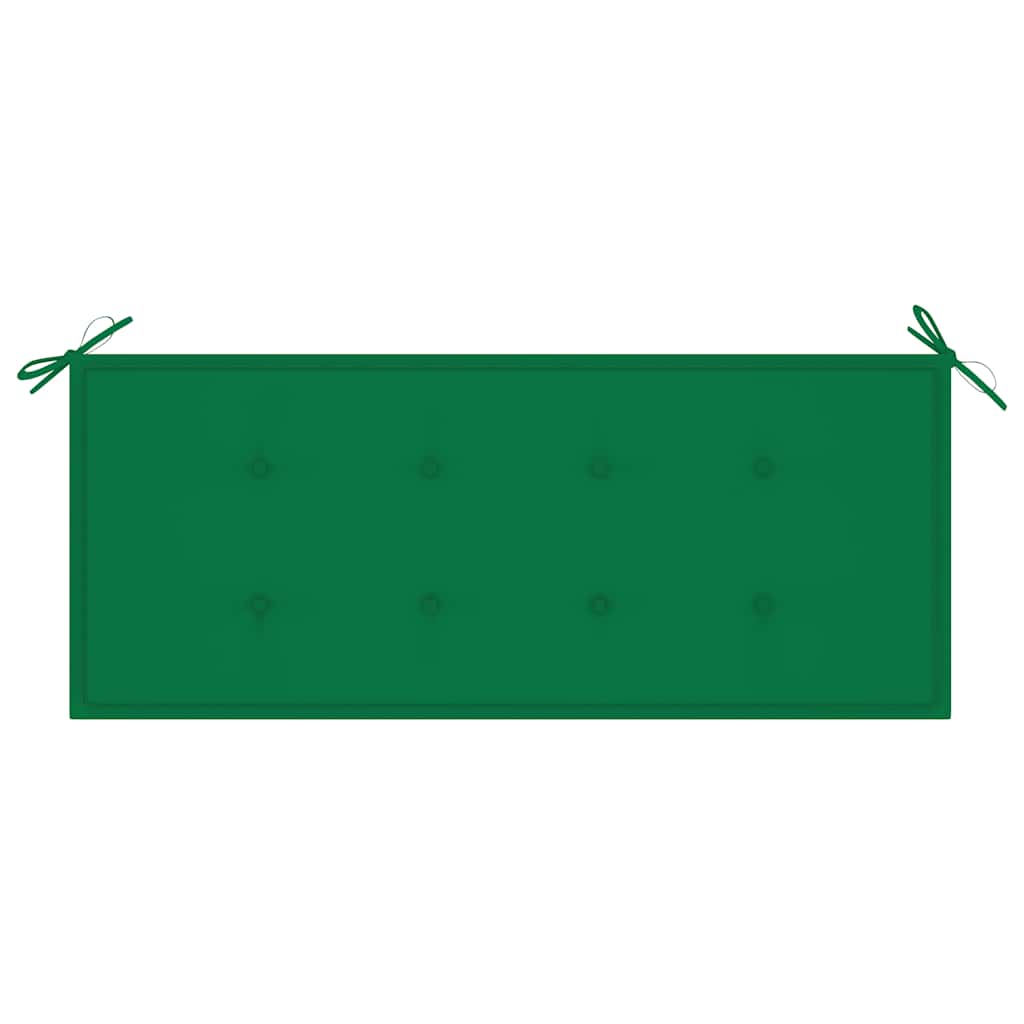 Vrtna klupa s jastukom 120 cm od masivnog bagremovog drva Zelena 120 x 50 x 4 cm