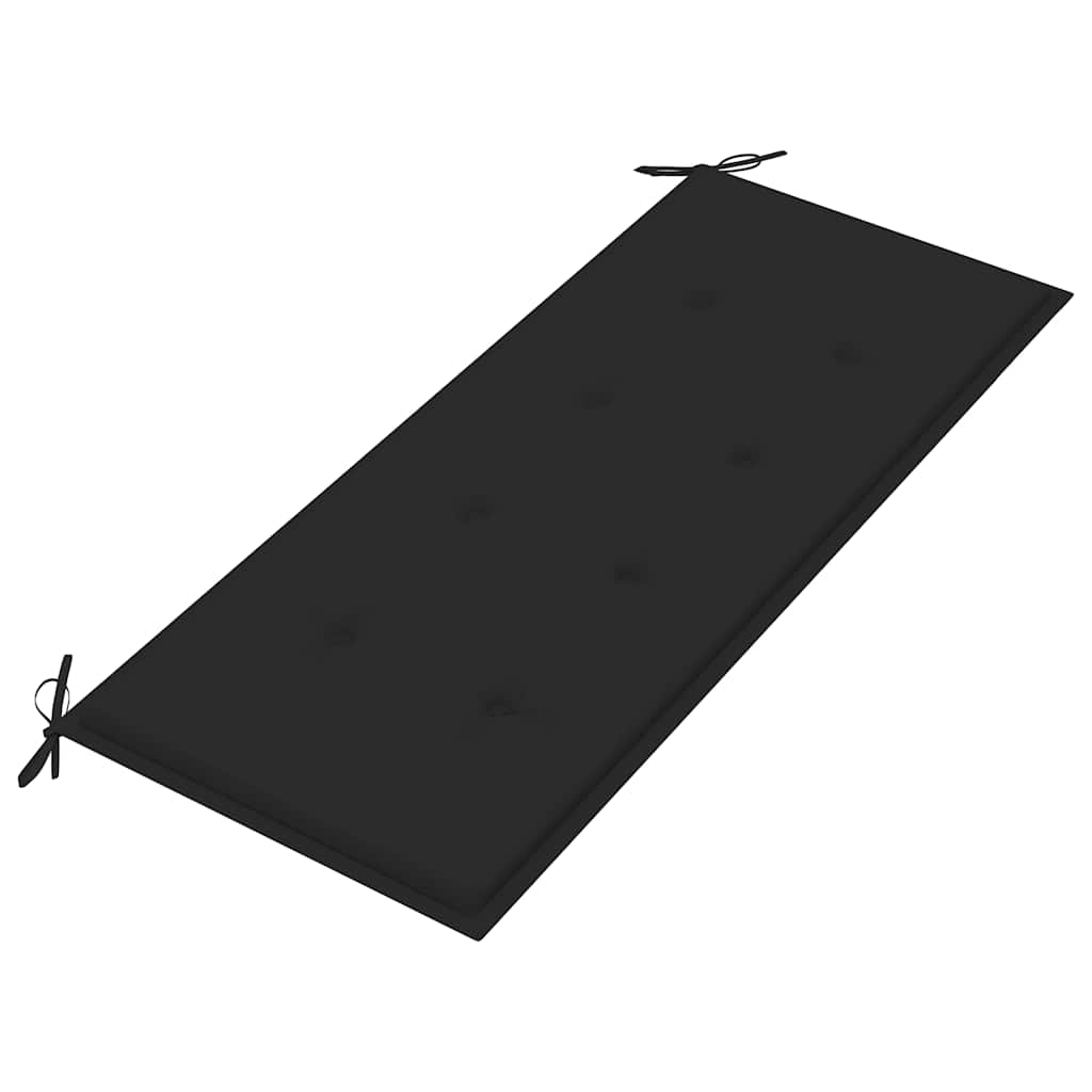 Vrtna klupa s jastukom 120 cm od masivnog bagremovog drva Crna 120 x 50 x 4 cm