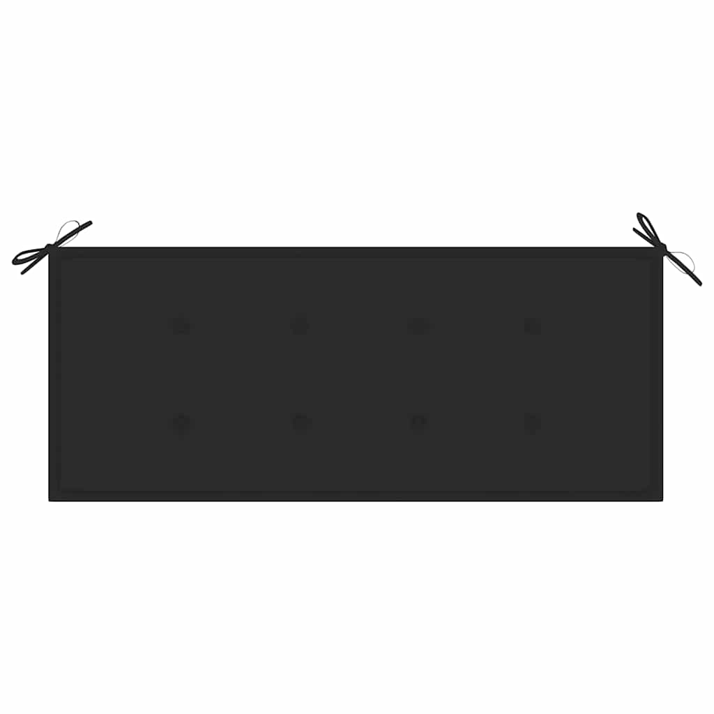 Vrtna klupa s jastukom 120 cm od masivnog bagremovog drva Crna 120 x 50 x 4 cm