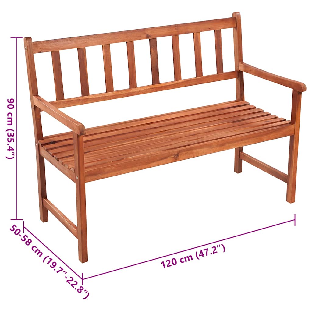 Vrtna klupa s jastukom 120 cm od masivnog bagremovog drva Tupe 120 x 50 x 4 cm
