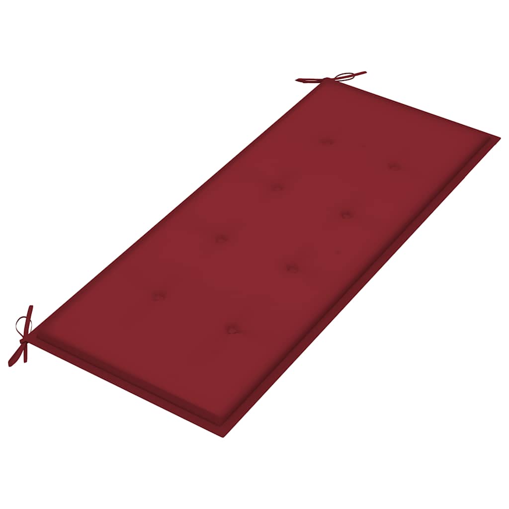 Vrtna klupa s jastukom 120 cm od masivnog bagremovog drva Crvena 120 x 50 x 4 cm
