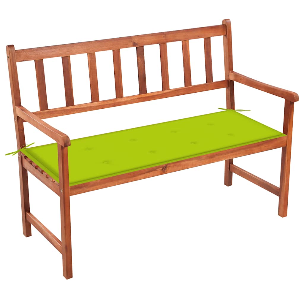 Vrtna klupa s jastukom 120 cm od masivnog bagremovog drva Zelena 120 x 50 x 4 cm