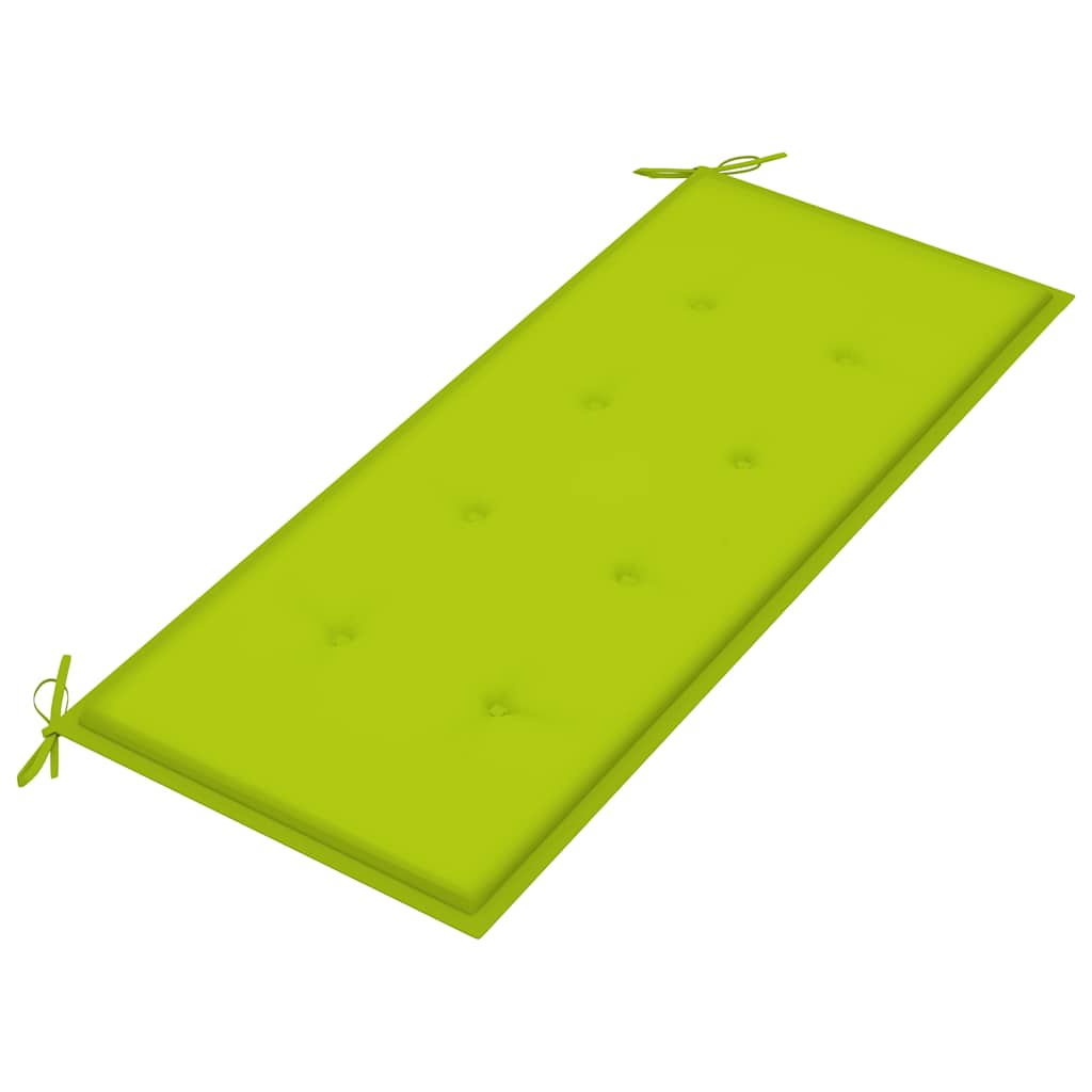 Vrtna klupa s jastukom 120 cm od masivnog bagremovog drva Zelena 120 x 50 x 4 cm