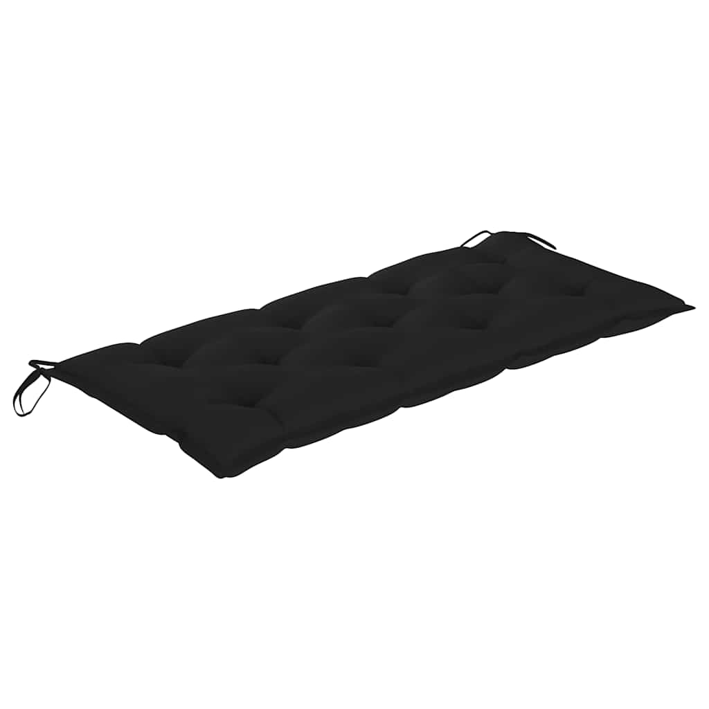 Vrtna klupa s jastukom 120 cm od masivnog bagremovog drva Crna 120 x 50 x 7 cm