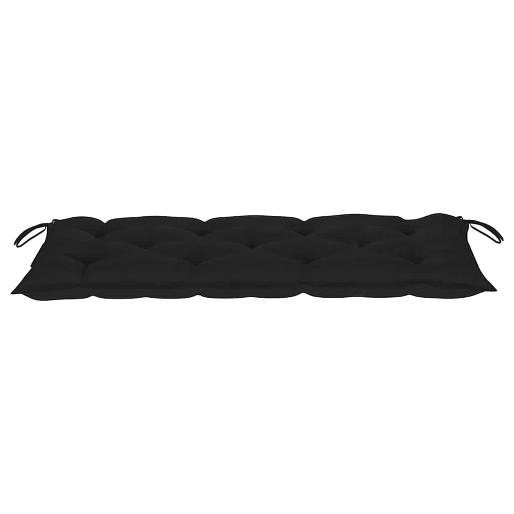 Vrtna klupa s jastukom 120 cm od masivnog bagremovog drva Crna 120 x 50 x 7 cm