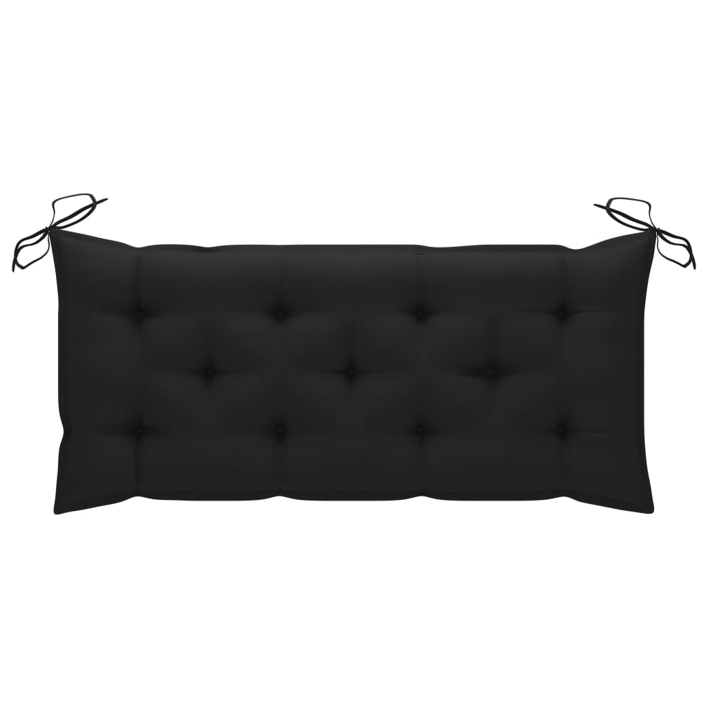 Vrtna klupa s jastukom 120 cm od masivnog bagremovog drva Crna 120 x 50 x 7 cm
