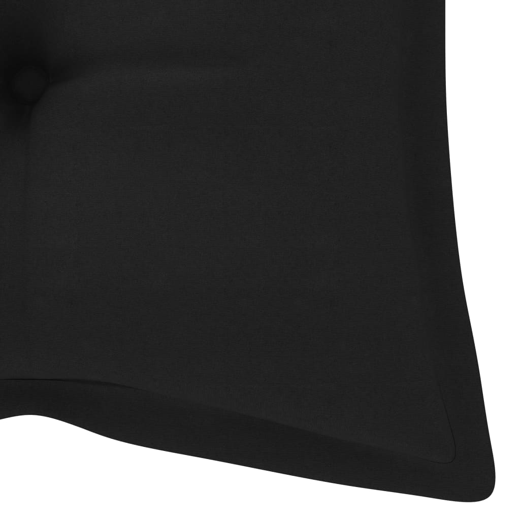Vrtna klupa s jastukom 120 cm od masivnog bagremovog drva Crna 120 x 50 x 7 cm