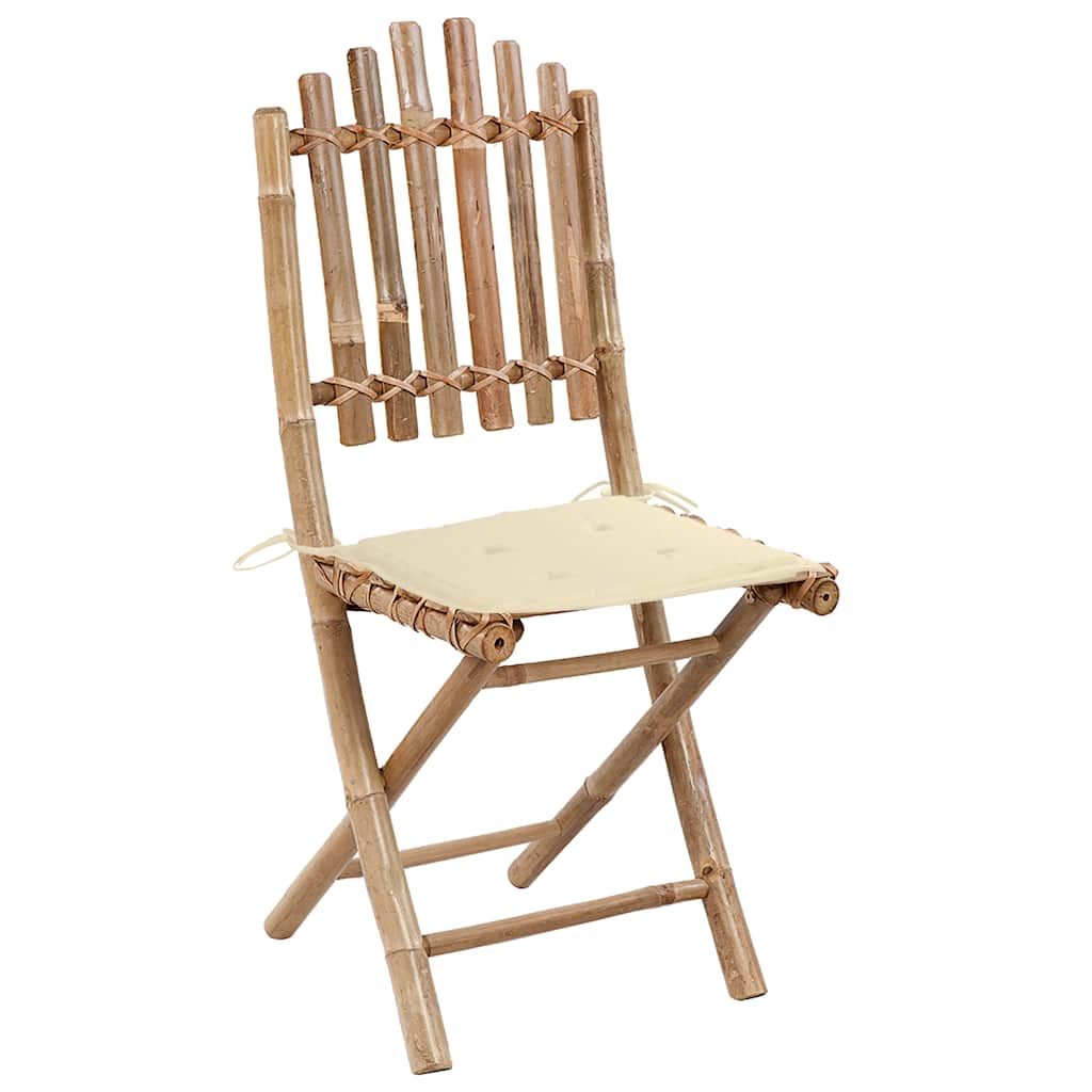5-dijelni sklopivi vrtni blagovaonski set od bambusa Siva 40 x 40 x 7 cm