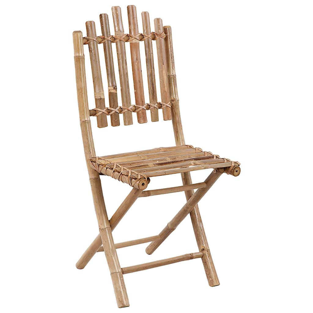 5-dijelni sklopivi vrtni blagovaonski set od bambusa Siva 40 x 40 x 7 cm